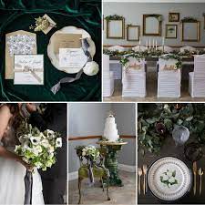 Yellow and black wedding dress from award winning wedding dress fantasy. Glamorous Green Gold Wedding Inspiration Chic Vintage Brides Chic Vintage Brides