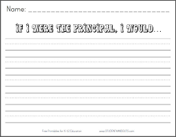 if i were the principal writing prompt student handouts