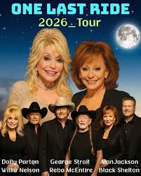 ONE STAGE, ONE LEGACY: George Strait, Dolly Parton, Reba, and More Unite  for the 2026 “One Last Ride” Tour ▶️ Listen now! https://country .thisdayincountrymusic.us/one-stage-one-legacy-george-strait-dolly-parton- reba-and-more-unite-for-the-2026-one ...