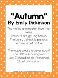 2nd Grade Mini Unit Using Ccss Exemplar Text Autumn Poem By Emily Dickinson Common Core State Standards Text Dependent Questions Autumn Poems