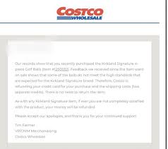 Check spelling or type a new query. Costco Issues Refunds For Defective 4 Piece Kirkland Signature Performance One Golf Balls Mygolfspy