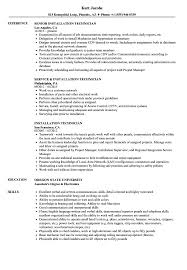 installation technician resume samples