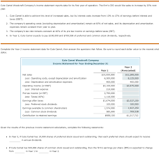 Cute camel woodcraft company's income statement re. Solved Complete The Year 2 Income Statement Date For Cute Chegg Com