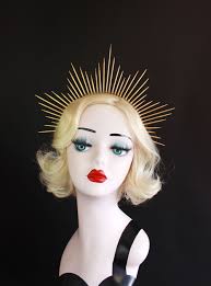 4 Gold Halo Headpiece With Crystals, Theatrical Costuming, Virgin Mary,  Bridal Crown, Festival Wear, Halloween Costume