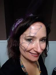 Playing with makeup while boys swim