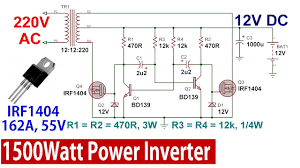 The 220v obtained at the output of tr1 in the above 5 kva inverter circuit still cannot be used for operating normal appliances since the ac content hello sir, please do i need to design additional feedback control circuit for the low frequency oscillator which switches the 310vdc to 220vac or will. 1500w Power Inverter From 12v To 220v Dc To Ac Youtube