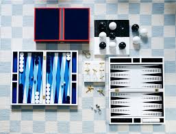 Free express shipping on orders over $200! Backgammon Set Sorrento Blau Von Jonathan Adler