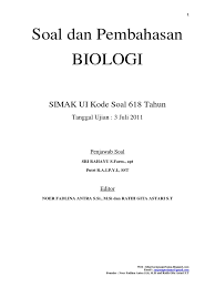 Materi soal utbk sbmptn pdf 2019 2020 soal utbk sbmptn. Soal Dan Pembahasan Biologi Simak Ui Kode 618