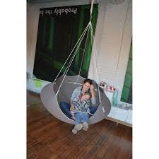 The vivere polyester/cotton double cacoon hanging chair is an enclosed sanctuary whenever you feel the need to hideaway. Cacoon Lullio Single Hanging Hammock Taupe Lmt7 Sportique