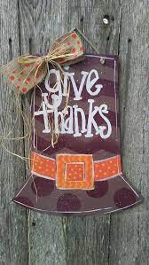 Pilgrim Hat Wood Door Hanger Thanksgiving Door Hanger Fall Etsy Wood Door Hangers Wooden Yard Decorations Thanksgiving Decorations