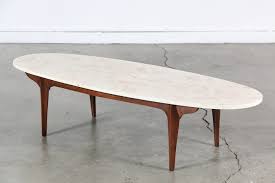 #1 monoculo surfboard coffee table. Mid Century Walnut Coffee Table With Marble Surfboard Top Vintage Supply Store
