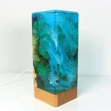 Bronze table lamp with faux silk shade. Resin Table Lamp Urban Style