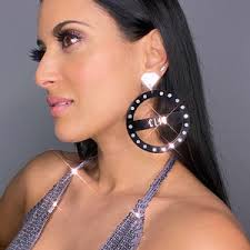 With Picture Swarovski Crystal Pure Gold Stud Personalised Earrings By  Bloom Boutique Personalised Earrings Cheap