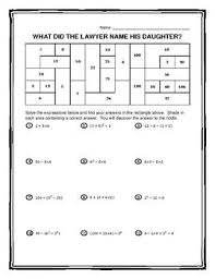 Order Of Operations Riddle And Coloring Worksheet Order Of Operations Mathematical Expression Worksheets