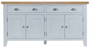 Old white and lightly lime washed oak. Trentham 4 Door Sideboard