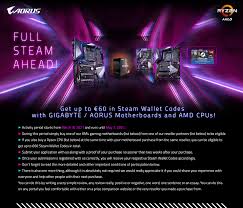 Steam wallet gift card 100 euro. Full Steam Ahead Get Up To 60 In Steam Wallet Codes With Gigabyte Aorus Motherboards And Amd Cpus Aorus