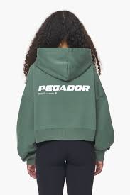 Dorothy Cropped Oversized Hoodie Vintage Washed Garden Green – PEGADOR® Streetwear