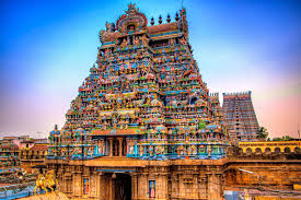 colors in the sky an old temple at srirangam tamil nadu