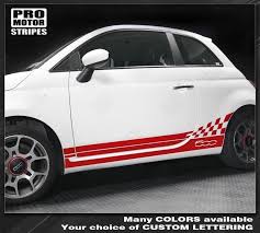 fiat 500 2007 2015 checkered rocker panel side stripes fiat 500 fiat stripes