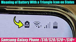 That means that your phone is currently accessing your location. Meaning Of Battery With A Triangle Icon On Status Bar On Galaxy S10 S20 S20 Android Youtube