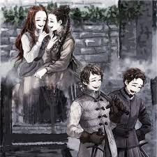 Jeyne Poole Robb Stark Sansa Stark And Theon Greyjoy A Song Of Ice And Fire Drawn By Siu Game Of Thrones Images Game Of Thrones Art A Song Of Ice And
