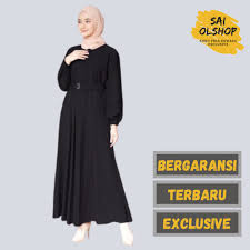 Rekomendasi kamini selanjutnya untuk model baju gamis sifon kembang jatuh pada gamis dengan warna hijau muda ini. Harga Gamis Hitam Terbaik Juni 2021 Shopee Indonesia