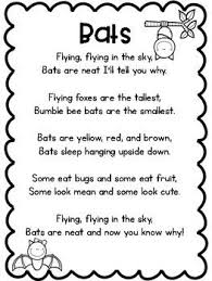 Bat Poems Bat Poems Rhyming Poems For Kids First Grade Poems