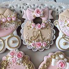 Cookies Gingerbreadcookies Gingerbreadheart Handdecorated Handmade Sweetart Eyelet Lace Royali Baby Shower Cookies Girl Baby Cookies Cookie Decorating