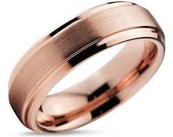 Tungsten Rose Gold Wedding Band Rose Gold Mens Wedding Band Silver Wedding Bands Wedding Rings Rose Gold