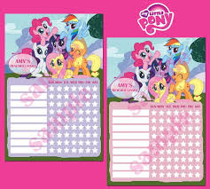 Printable My Little Pony Theme Personalised Behavior By