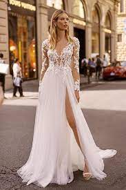 Berta Wedding Dresses Lace Wedding Dress With Sleeves Big Wedding Dresses Boho Bridal Gowns