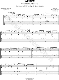 Download Antonio Vivaldi Winter From The Four Seasons Largo Guitar Tab In D Major Download Print Sku Mn0058229