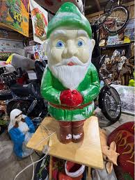 Vintage 1990 Don Feather Elf Gnome Leprechaun Blow Mold by Union , 28” tall  needs.