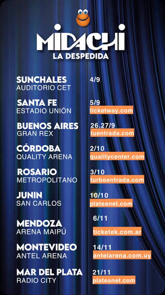 🚨 ¡HOY COMIENZA LA GIRA! 🚨, 🎭 MIDACHI – LA DESPEDIDA llega con una gira que promete hacer historia. 😂❤️, 📅 TODAS LAS FECHAS , 📍 Buscá tu ciudad, elegí tu función y asegurá tus entradas., Después de ...
