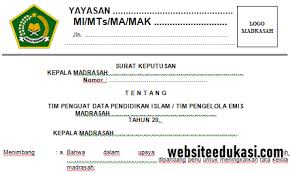 Surat keputusan (sk) kelulusan siswa dibuat dengan mengacu pada se ditjen pendis kemenag tahun 2020 tentang kenaikan dan kelulusan siswa. Sk Operator Madrasah Tahun 2020 2021 Websiteedukasi Com