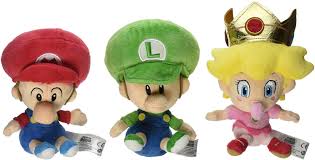 Amazon Com Little Buddy Super Mario Bros Plush Set Of 3 Baby Mario Baby Luigi Baby Peach Toys Games