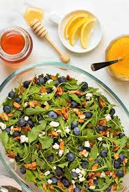 Blueberry Arugula Salad With Honey Lemon Dressing Nature's sweetest delicacy and georgia staple is slightly charred and tossed with baby arugula, feta cheese, mint leaves you'll be pleased to learn this recipe comes together in just 25 minutes. blueberry arugula salad with honey