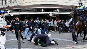 Protesters clashed with police as things turned ugly at times on. Massive Crowds Protest Covid 19 Lockdowns In Sydney And Melbourne