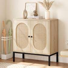 Amazon.com: IDEALHOUSE Buffet Cabinet, Rattan Storage Cabinet with Doors  and Shelves, Accent Cabinet Sideboard, Wood Console Cabinet with Storage  Entryway Cabinet for Living Room, Dining Room, Hallway (Wood) : Home &  Kitchen