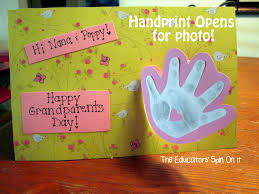 A zillion hugs just aren't enough for grandparents who do such special stuff and always make me feel so very loved. Handprint Card The Educators Spin On It