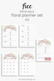 Pink Floral Planner Inserts In A5 And Personal Size Day On One Page Week On Two Pages Month On Tw Floral Planner Planner Calendar Planner Printables Free