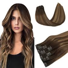 Buy high quality 16 inch hair extensions. Amazon Com Lab Eh Hair Extensions Clip In Human Hair Chocolate Brown To Caramel Blonde 16 Inch 7pcs 120g Ombre Clip In Human Hair Extensions Straight Natural Thick Hair Extensions Beauty