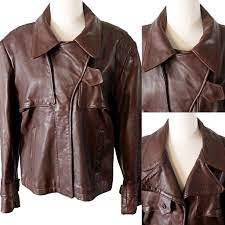 Vintage Ladies Aviator Bomber Jacket Brown Leather By Etsy Vintage Ladies Flight Jacket Bomber Jacket