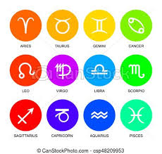 rainbow colored astrological signs of the zodiac