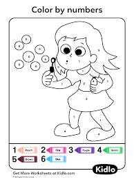In this math worksheet, kindergarteners and other growing mathematicians are asked to count out the correct number of sports balls. Color By Numbers Coloring Pages Worksheet 77 Kidlo Com