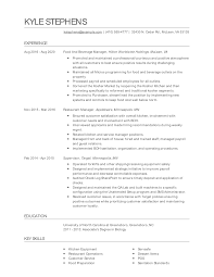 National center 7272 greenville ave. Food And Beverage Manager Resume Examples And Tips Zippia