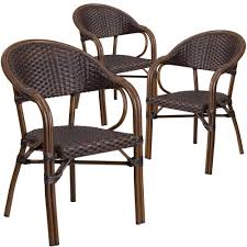 Carnegy Avenue Aluminum Stackable Outdoor Dining Chair In Bark Brown Rattan Red Bamboo Cga Sda 214621 Ba Hd The Home Depot In 2020 Outdoor Dining Chairs Patio Chairs Wood Patio Chairs
