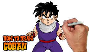 Draw the large muscles in the center of the chest. How To Draw Gohan Dragon Ball Z Video Lesson Youtube