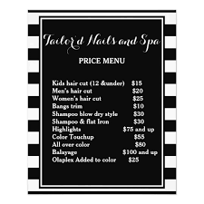 Trendy Black White Stripes Hair Salon Price List Flyer Zazzle Com Hair Salon Price List Hair Salon Prices Salon Price List