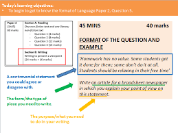 Choose a maximum of four statements. Aqa Gcse Language Paper 2 Question 5 Scheme Of Work Teaching Resources